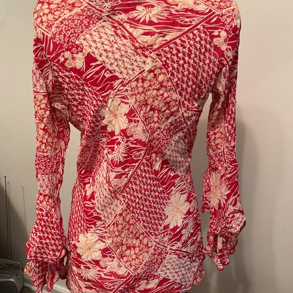 LIKE NEW FADED GLORY AUTHENTIC BOHO SHEER COOL TIE TOP BLOUSE - Picture 4 of 6